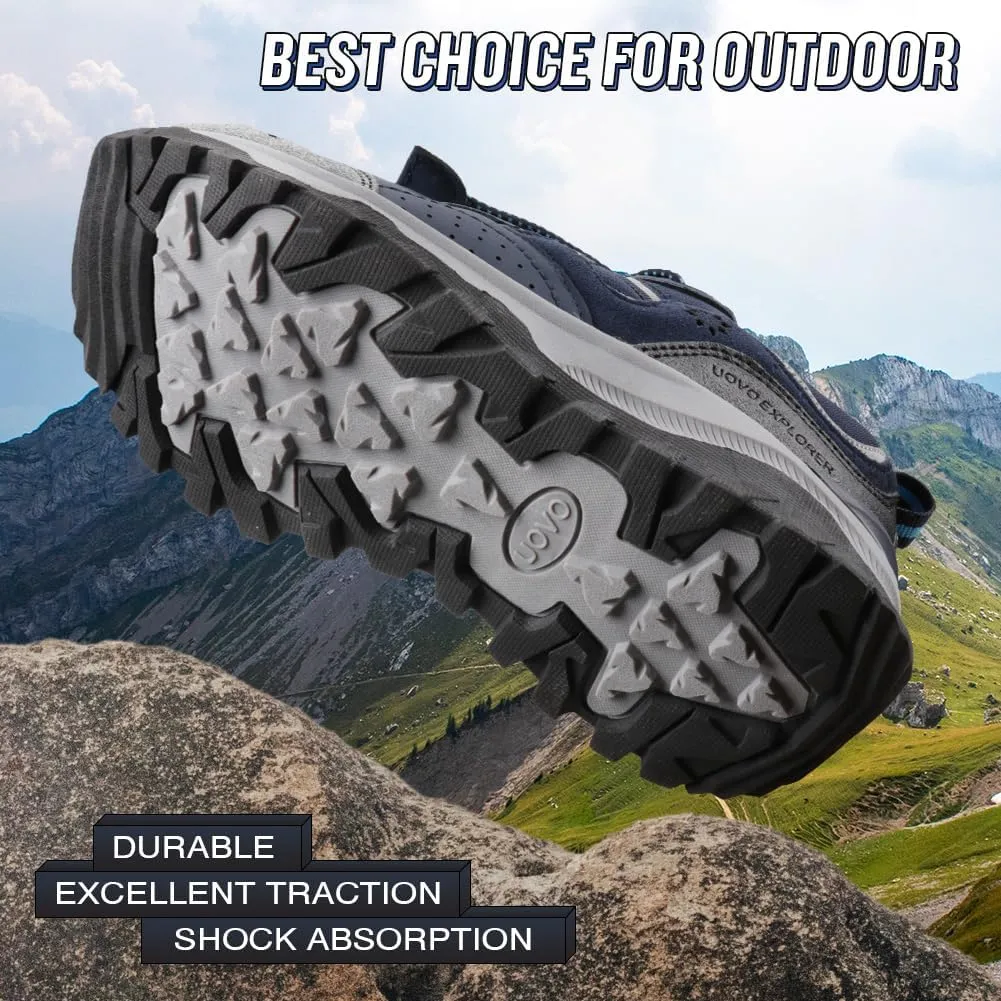 UOVO Girls Boys Hiking Shoes Boys Girls Waterproof Sneakers Kids Running Tennis Outdoor Shoes Non-Slip Lightweight