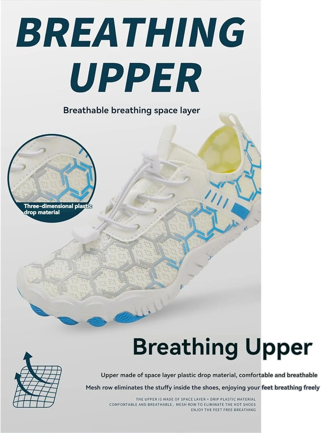 Water Shoes Men Women Breathable Quick Dry Barefoot Shoes Waterproof Lightweight Hiking Shoe Healthy & Non-Slip Barefoot Shoe Wide Toe Box Hiking Aqua Sneakers