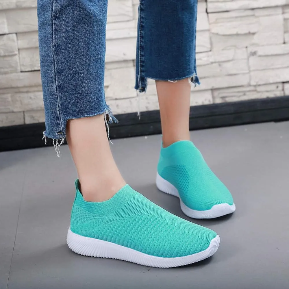 Women's Athletic Walking Shoes Slip On Casual Mesh Walking Shoes Women Comfort Ladies Casual Shoes Men's Fashion Sneakers Red Tennis Shoe Loafers Dress Shoe