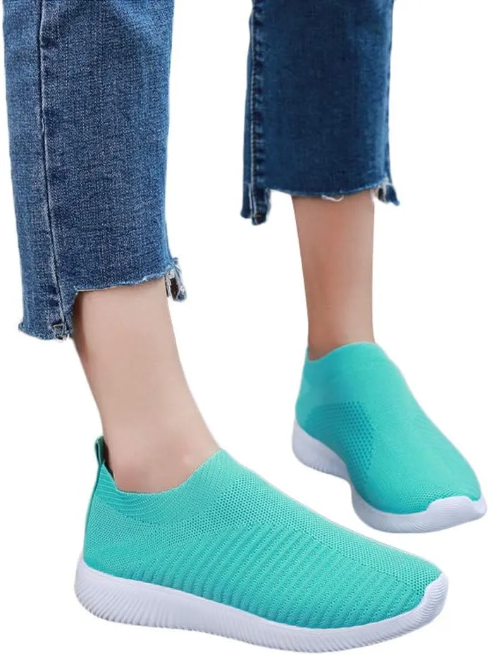 Women's Athletic Walking Shoes Slip On Casual Mesh Walking Shoes Women Comfort Ladies Casual Shoes Men's Fashion Sneakers Red Tennis Shoe Loafers Dress Shoe