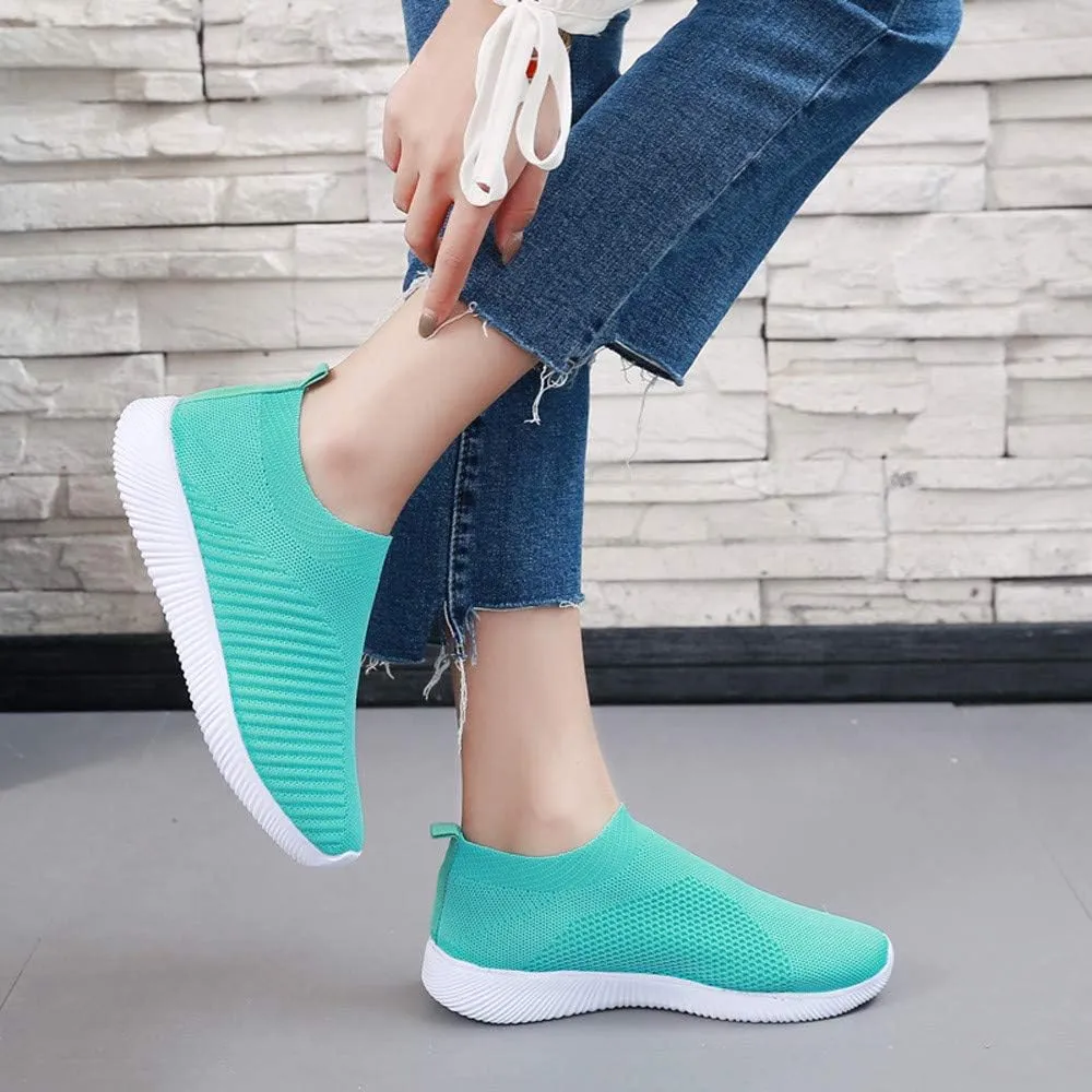 Women's Athletic Walking Shoes Slip On Casual Mesh Walking Shoes Women Comfort Ladies Casual Shoes Men's Fashion Sneakers Red Tennis Shoe Loafers Dress Shoe
