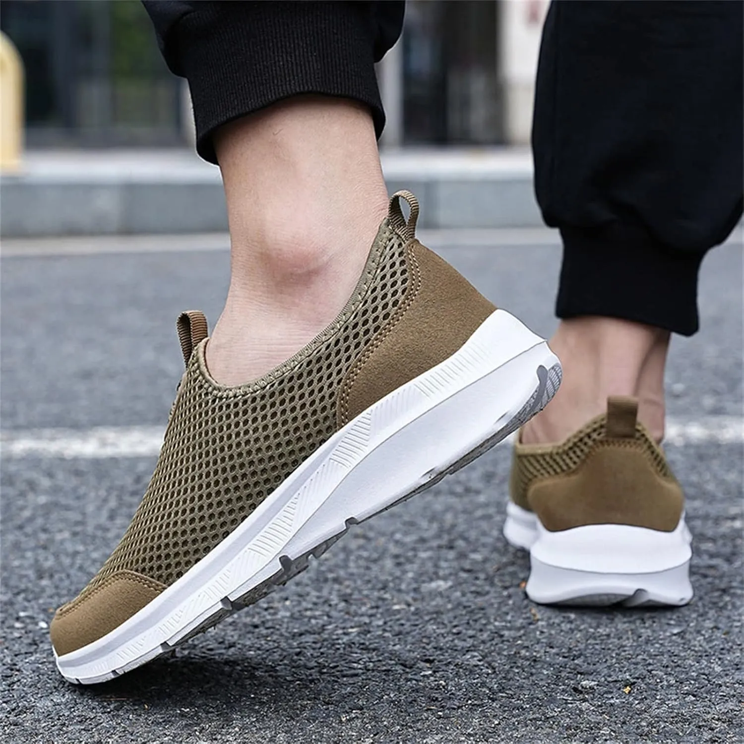 Womens Ladies Walking Running Shoes Slip On Lightweight Tennis Shoes Womens Mesh Breathable Casual Black Shoes Black Platform Sneaker Tennis Shoe Trainers Shoe