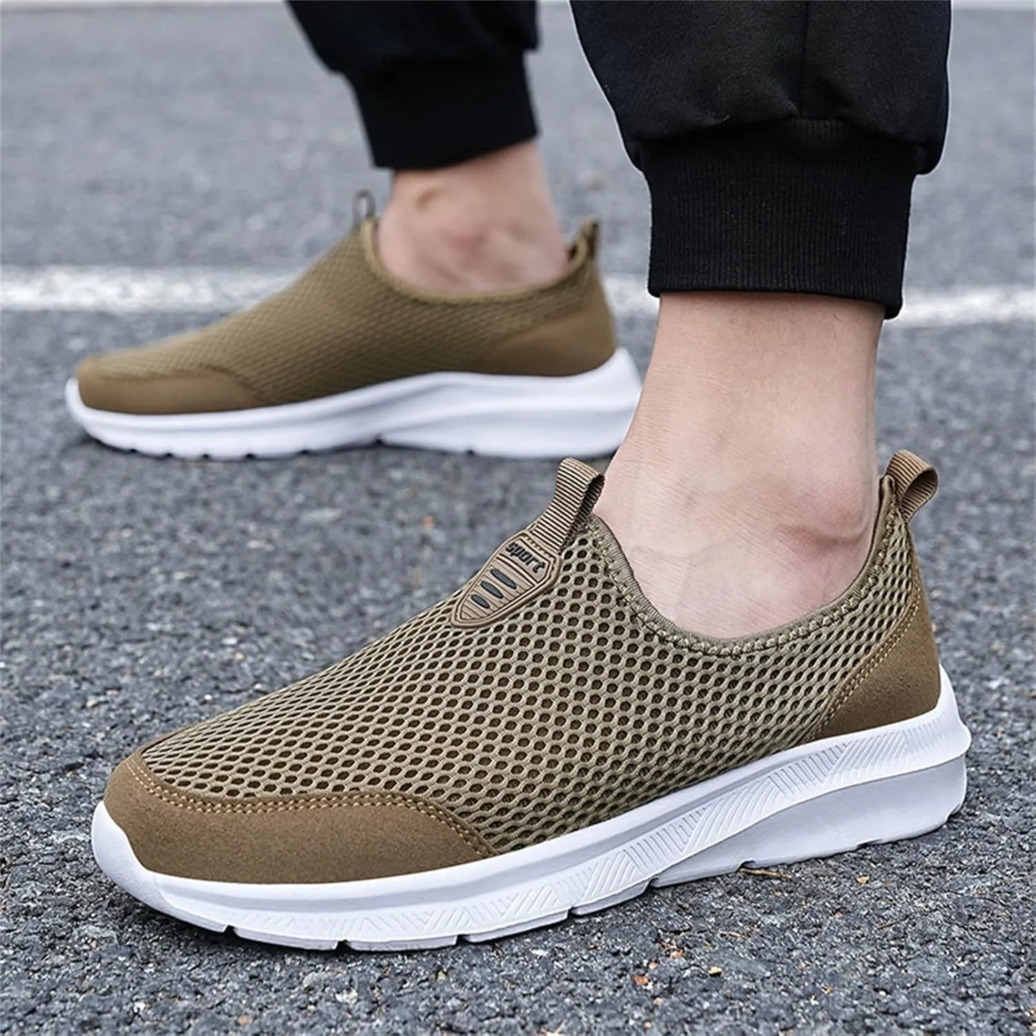 Womens Ladies Walking Running Shoes Slip On Lightweight Tennis Shoes Womens Mesh Breathable Casual Black Shoes Black Platform Sneaker Tennis Shoe Trainers Shoe