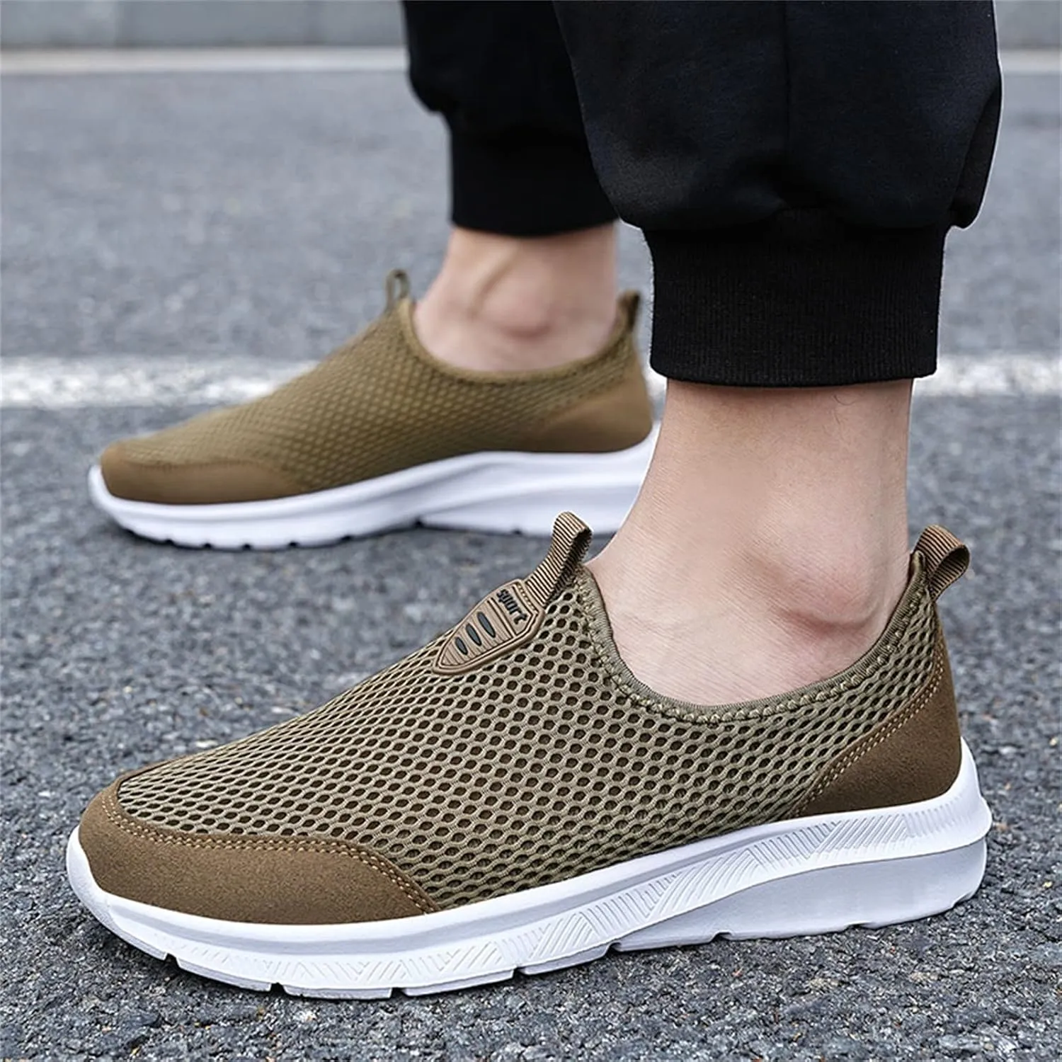 Womens Ladies Walking Running Shoes Slip On Lightweight Tennis Shoes Womens Mesh Breathable Casual Black Shoes Black Platform Sneaker Tennis Shoe Trainers Shoe