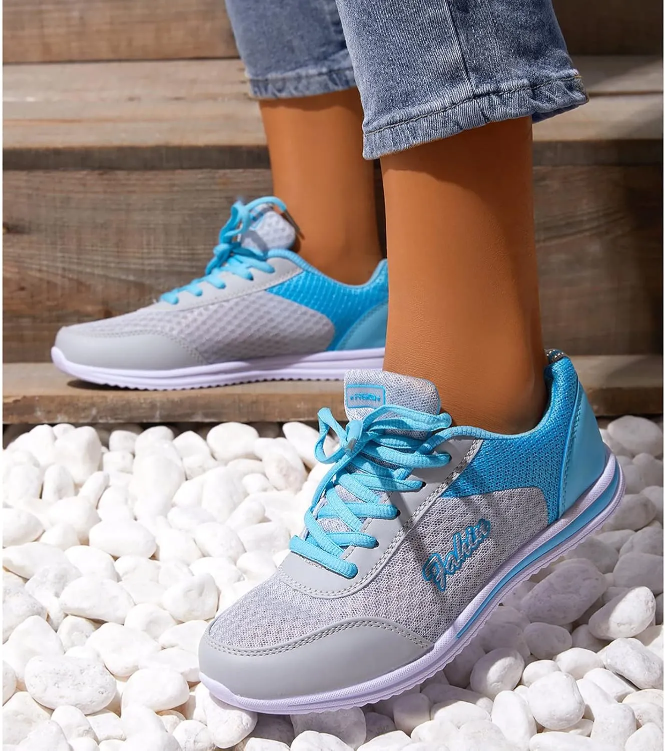 Womens Running Shoes Colorblock Casual Shoes Men Sneakers Women Trendy Comfortable Walking Shoes Slip On Shoes Gym Fitness Shoes for Ladies
