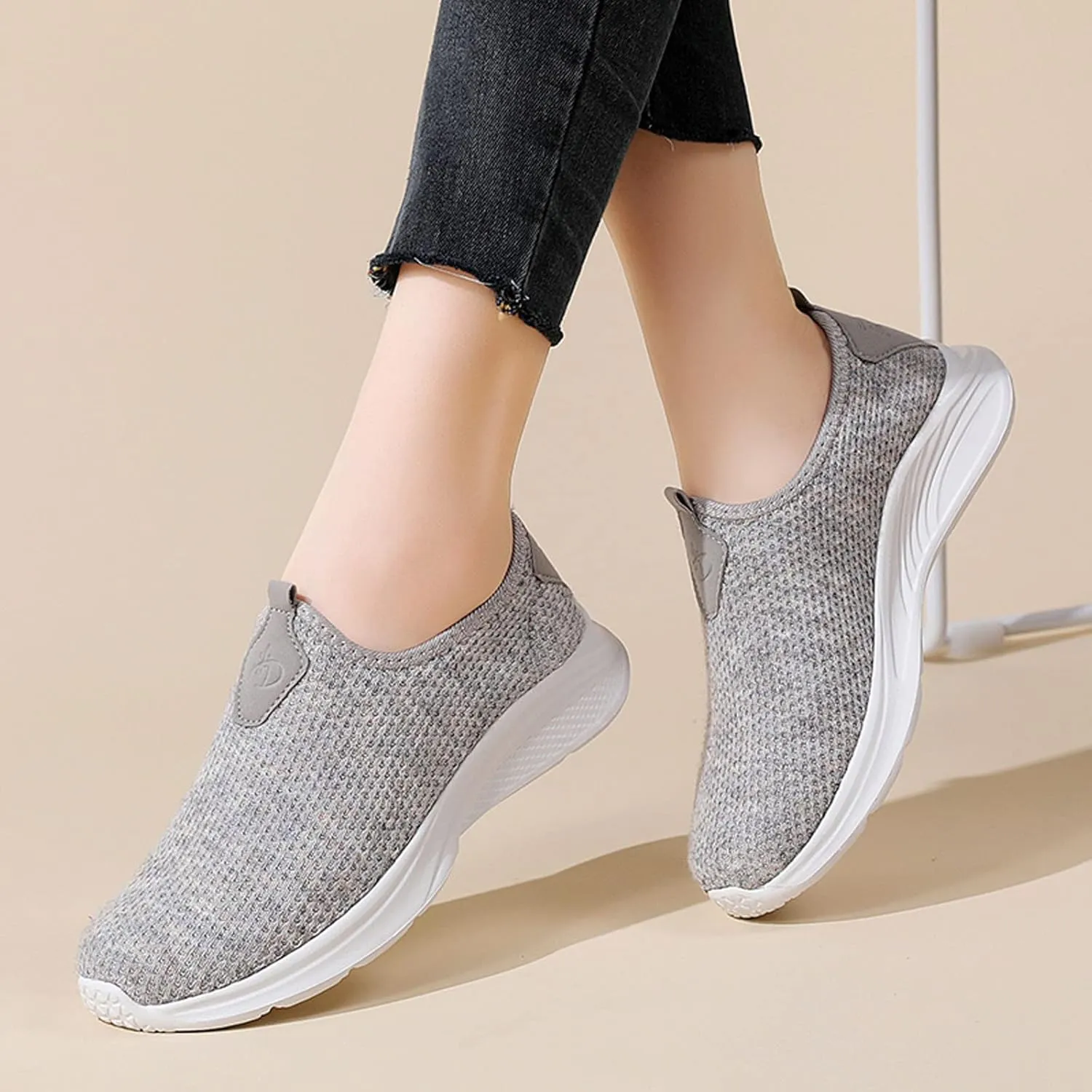 Women's Walking Shoes Cushion Comfortable Breeze Shoes Womens Tennis Shoes Slip On Business Casual Shoes Black Sneakers Steel Toe Tennis Shoe Casual Loafers