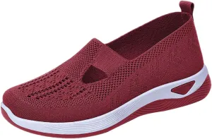 Women's Woven Orthopedic Breathable Soft Shoes Slip On Shoes Women Food Service Women Shoes Casual Black Sneakers Waterproof Tennis Shoe White Loafers