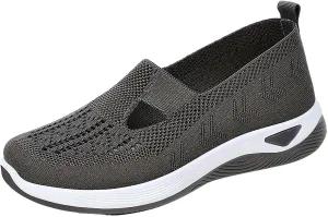 Women's Woven Orthopedic Breathable Soft Shoes Womens Tennis Shoes Lightweight Women's Casual Shoes Platform Sneakers White Tennis Shoe Cross Trainer Shoe