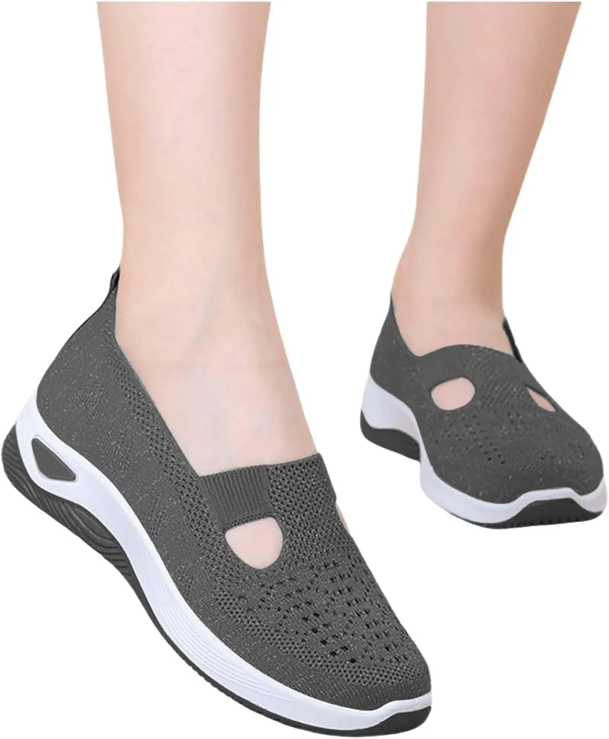 Women's Woven Orthopedic Breathable Soft Shoes Womens Tennis Shoes Lightweight Women's Casual Shoes Platform Sneakers White Tennis Shoe Cross Trainer Shoe
