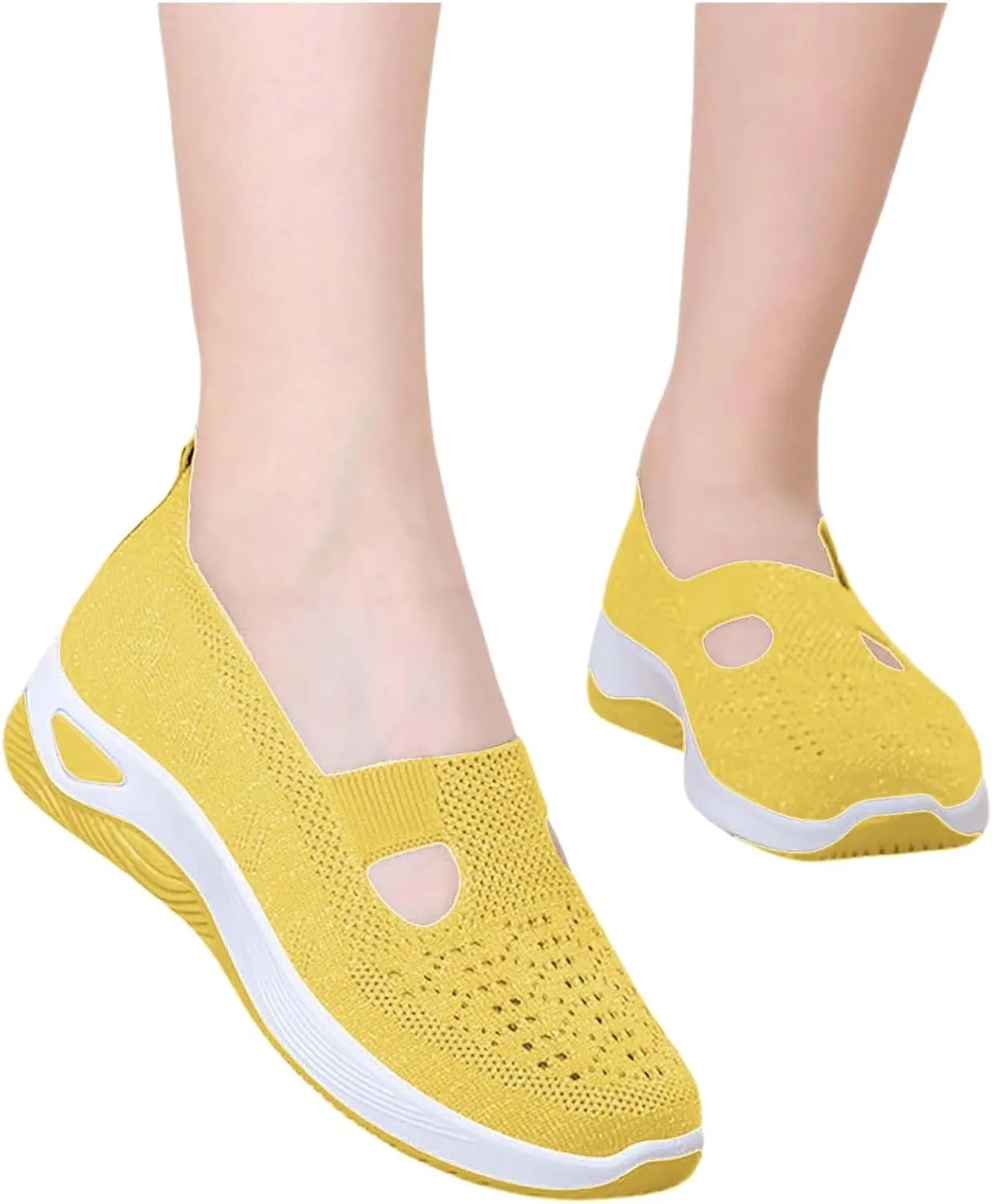 Women's Woven Orthopedic Breathable Soft Sole Walking Shoes Women Sports Shoes Dressy Casual Women's Fashion Sneakers Red Tennis Shoe Loafers Dress Shoe