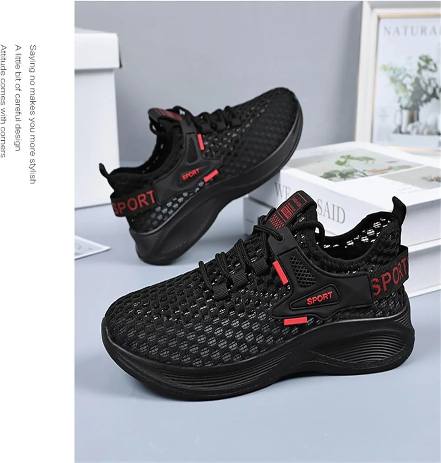 Women's Woven Orthopedic Breathable Soft Walking Non Slip Work Shoes Women Mesh Dress Casual Shoes Men Shoes Sneakers Red Tennis Shoe Cross Trainer Shoe