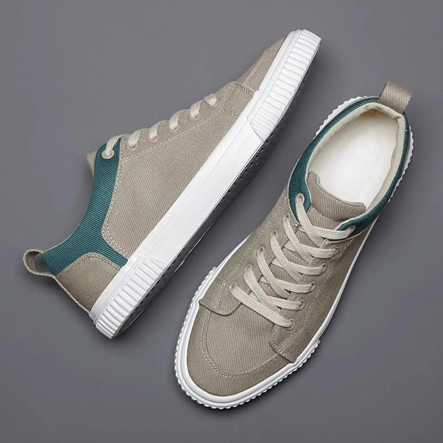 YIBLBOX Canvas Low Top Shoes Skate Shoes Fashion Sneakers for Men Comfortable Walking Casual Sneaker