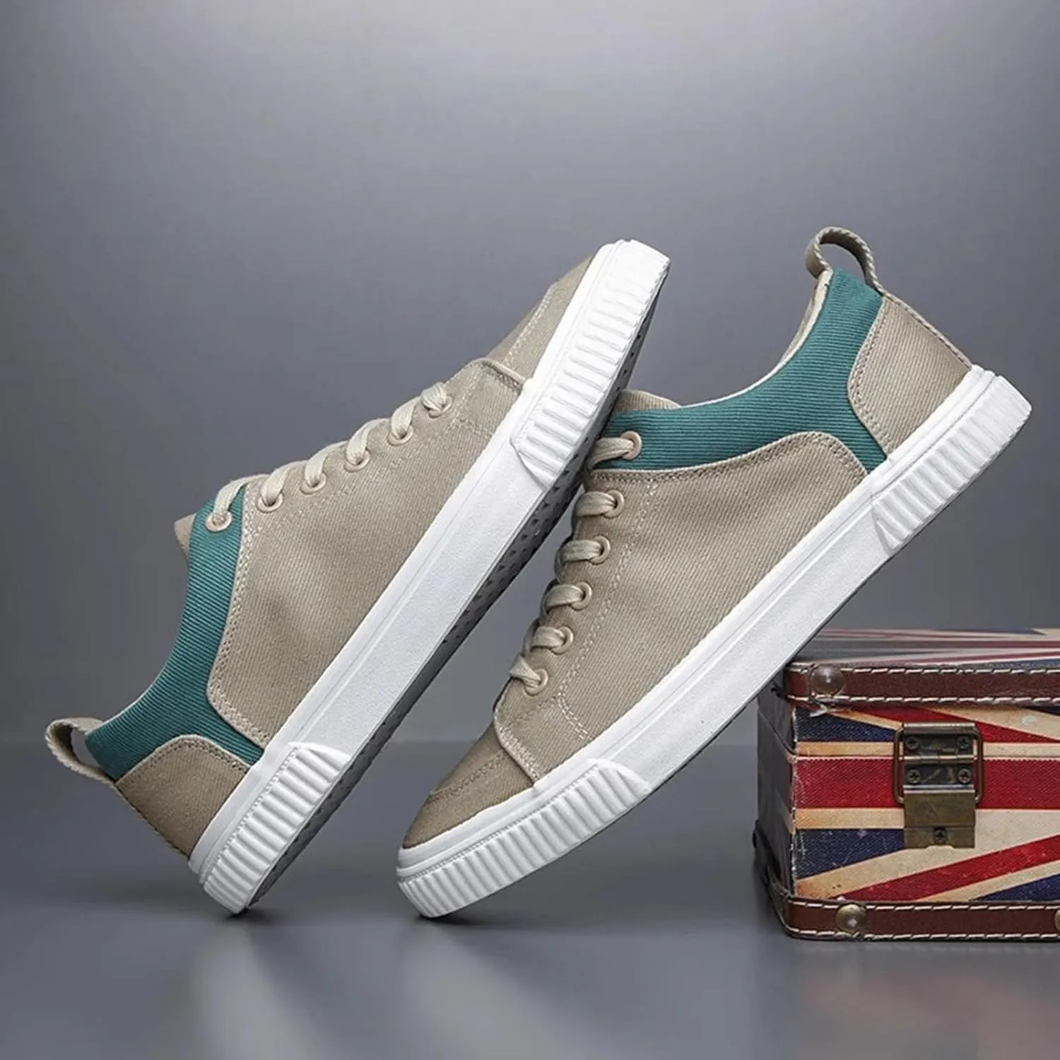 YIBLBOX Canvas Low Top Shoes Skate Shoes Fashion Sneakers for Men Comfortable Walking Casual Sneaker