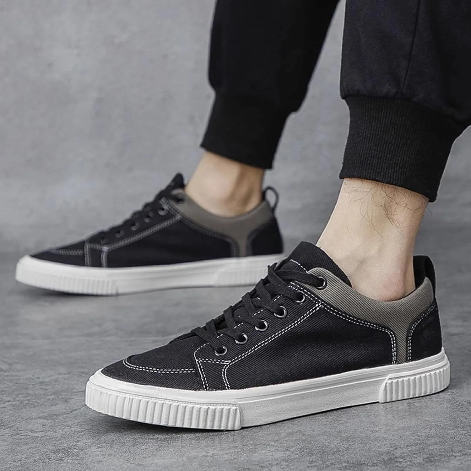 YIBLBOX Canvas Low Top Shoes Skate Shoes Fashion Sneakers for Men Comfortable Walking Casual Sneaker